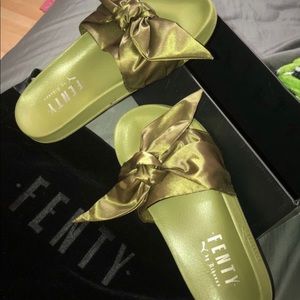 Green Fenty Slides